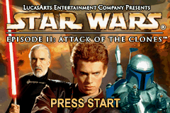 Star Wars Episode II Attack of the Clones title screen for GameBoy Advance